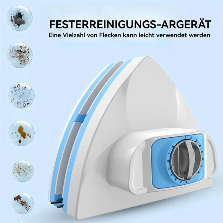 6-stufig verstellbarer magnetischer Fensterreiniger, doppelseitiger Glaswischer mit Sicherheitsseil, Anti-Klemm-Handfensterreinigungswerkzeug 2