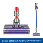 Verbesserter weicher Doppelrollenbürsten-Bodenkopf für Dyson V7 V8 V10 V11 V15 Staubsaugerteile mit grünen Scheinwerfern, elektrischer Bodenkopf 2