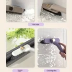 Multifunktionale Badezimmer-Fugenreinigungsbürste mit Clip-Schaber Fliesenbürste 4-in-1 360° °   Rotierende Reinigungsbürste mit Harten Borsten 6