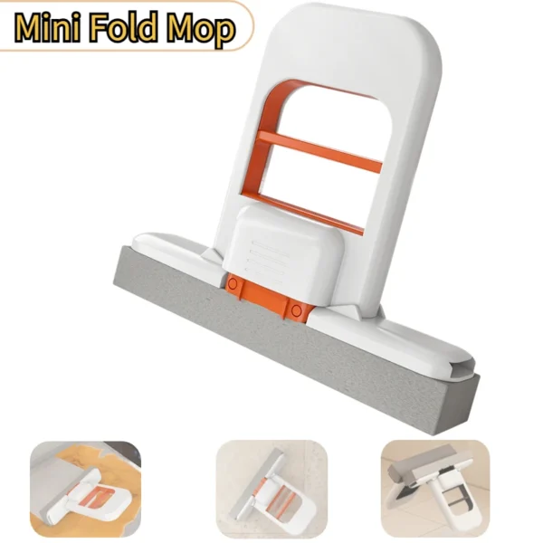 Stark Saugfähiger Mini-Mopp Staubentfernung Tragbarer Reinigungsmopp mit Schwamm Mini-Schwamm-Mopp Nass und Trocken Badezimmer Schreibtisch Glas