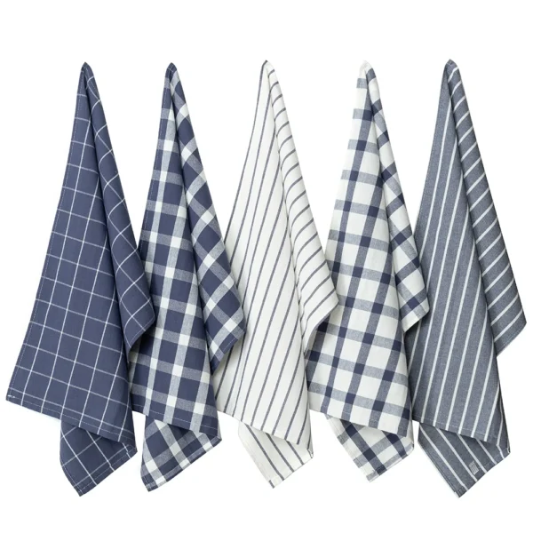 Europäischer Stil 100% Reine Baumwolle Ultra-Saugfähiges Geschirrtuch 45x70cm Verstärktes Design 1/5-teiliges Set Ideal zum Trocknen und Reinigen