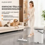 Joybos Ultra-Slim Flachmopp-Set mit Eimer 360° °   Schwenkbares, freihändiges Wasch- und Trocknungssystem mit 2 Mikrofaser-Pads für Hartholz, Fliesen und Laminat 2