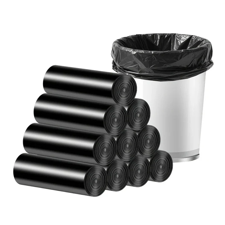 10 Rollen schwarze Müllbeutel, 1 Rolle enthält 20 Beutel, robuste Plastiktüten, geeignet für Zuhause, Büro 2