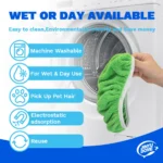 JINYUDOME 3 Stück wiederverwendbare Mikrofaser-Mopp-Pads für Swiffer XL Sweeper-Nachfüllungen, waschbar, grün, Trocken- und Nasswisch-Bodentücher, 43,2 x 12,7 cm 5