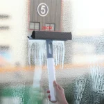 3-in-1-Fensterreinigungsbürste, Glaswischer für Badezimmerspiegel, Fenster mit Spray, doppelseitiger Fensterreiniger, Rakelwischer 3