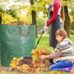 4 Stück Laubsäcke, faltbar, große Kapazität, Gartenabfallsack, wiederverwendbarer Laubsammel-Mülleimer, Garten-Aufbewahrungssack, PP-Gewebebeutel 3