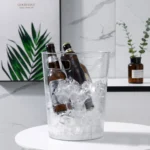 Papierkorb 888 Transparent aus PET | Moderner Mülleimer für Büro, Bad & Kinderzimmer | Schmaler Abfallbehälter mit ergonomischen Griffmulden 27 cm Höhe | 8 Liter (Smoke) 5