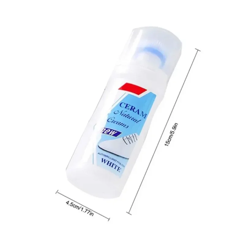 Weißer Schuhreiniger, umweltfreundliche, aufhellende Nagellackcreme mit Bürstenschwamm, schneller Fleckenentferner für Leder, Turnschuhe, Wildleder, Segeltuch, C 2