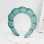 Schwamm-Spa-Stirnband, Samt, waschendes Gesicht, breites, gepolstertes Stirnband, Hautpflege, Make-up-Entfernung, Dusche für Frauen und Mädchen, Haar-Accessoires 3