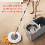 Neue abnehmbare Doppeleimer Mop Spin Mop Bucket Sets 360° °   Spinning Floor Cleaning Mop Wiederverwendbare Mikrofaserköpfe Home Lazy Mop 2