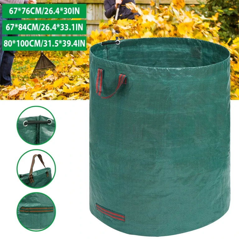 4 Stück Laubsäcke, faltbar, große Kapazität, Gartenabfallsack, wiederverwendbarer Laubsammel-Mülleimer, Garten-Aufbewahrungssack, PP-Gewebebeutel
