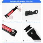 EHDIS 2 stücke Rasiermesser Schaber Lagerung Box Kunststoff Griff Glas Ofen Keramik Auto Label Reinigung Rakel Messer Mit 20 stücke Ersatz klingen 6