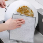 10/20Pcs Reinigung Produkte Geschirrtuch Silber Draht Reinigung Küche Tuch Verdickt Mikrofaser Waschen Handtuch Eingebaute Schwamm Ball Lappen 2