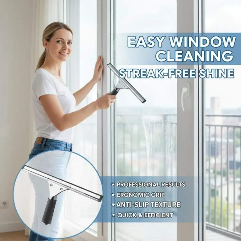 Fensterabzieher Glasreiniger Abnehmbarer Duschabzieher für Duschtür, Badezimmer, Fenster und Autoglas - Edelstahl 2