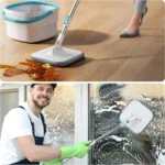 1 Satz freihändig bedienbarer, einziehbarer Reinigungs- und Schmutzabscheider-Rotationsmopp, 2,5-Liter-Moppeimer mit Doppelkammer, 360° drehbarer Moppkopf, geeignet für alle Arten von Böden. 8