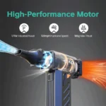 Kica Jet Fan Ultra Elektrischer Luftreiniger 110000RPM 45m/s Kabellos 4000mAh LED Stufenlose Geschwindigkeitsregelung für Tastatur, Linsenreinigung 2
