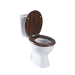 SINOBATH Universeller Toilettendeckel mit Absenkautomatik, WC-Sitz aus Holz, MDF-Toilettendeckel, Tragfähigkeit bis 190 kg, Zinklegierungsscharnier, antibakteriell und leicht zu reinigen, geeignet für 18-Zoll-Toiletten 8