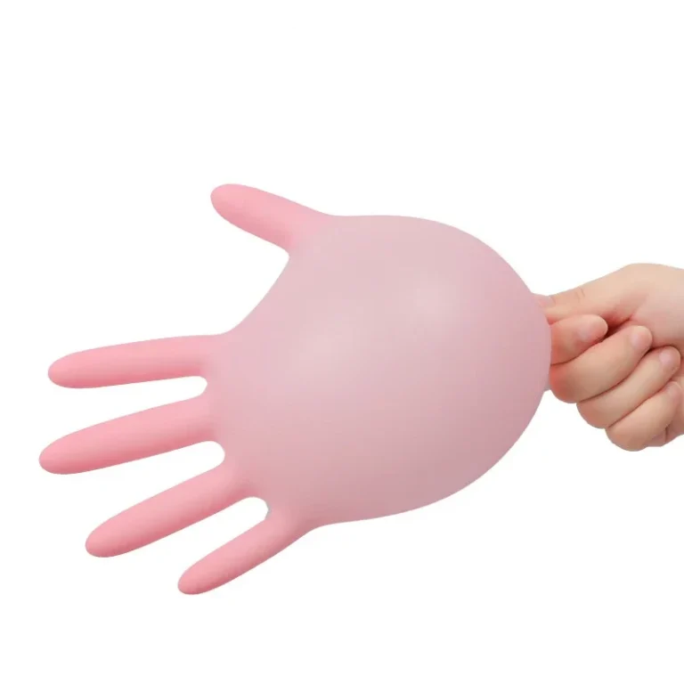 10/20/50/100 Stück rosa Handschuhe Einweg-Nitrilhandschuhe puderfrei für die Haushaltsreinigung Schönheitssalon Arbeitsküchenhandschuhe 2