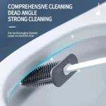 Silikon-Toilettenbürstenreiniger für die Badezimmerreinigung, WC-Zubehör, langer Griff, flexible Reinigungsbürste, Badezimmerzubehör 3