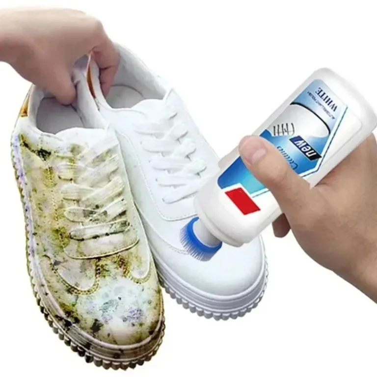 Weißer Schuhreiniger, umweltfreundliche, aufhellende Nagellackcreme mit Bürstenschwamm, schneller Fleckenentferner für Leder, Turnschuhe, Wildleder, Segeltuch, C
