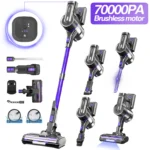 Grenintol Yoma-S100 Kabelloser Staubsauger, 70kPa Starke Saugkraft, 350W Bürstenloser Motor, 60 Minuten Laufzeit, 1,2L Großer Staubbehälter, Abnehmbarer Akku, Leichter Stiel- & Handstaubsauger für Zuhause
