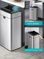 Intelligenter Mülleimer 20 30 40 50 60 Liter Papierkorb Großer Küchenmüllwürfel Zuhause Automatischer Edelstahl-Mülleimer Mülleimer 2