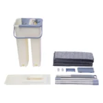 awolsrgiop Wischmopp-Set mit Eimer, Bodenwischer-Set, 8l Eimer mit Unterteilung, Wischmopp-Set mit 10 austauschbaren Mikrofasertüchern, Gee