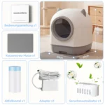 Intelligente Reinigungs-Katzentoilette, 80L Raumkapsel, 9L Katzentoilette, mit Sicherheitssensor, APP-Steuerung, automatische Katzentoilette mit Anti-Einklemm-Funktion, geeignet für Familien mit mehreren Katzen. 7