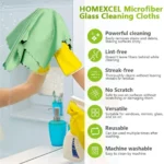 5/10 Stück Mikrofaser-Glasreinigungstücher, fusselfrei, reinigen schnell Fenster, Gläser, Windschutzscheiben, Spiegel, Edelstahl 3