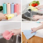 50 Stück/Rolle Spültuch Einweg-Küchentuch Rolle Küchen-Spültuch Reinigungstuch Abreißbar für Faule Nicht-gewebtes Material 5