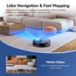 Ultenic T20 Pro Roboter-Staubsauger, 8000Pa Saugkraft, 3 Reinigungsmodi, Intelligente Lidar-Navigation, 2-in-1 Staub- und Wassertank 3