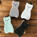 4-teiliges Set Niedliche Katzenform-Schwämme zur Wundreinigung, Reinigungspads, Geschirrspülschwämme, Dekontaminations-Schaumstoff-Wischtücher 2