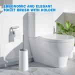Toilettenbürste aus Edelstahl mit langem Griff, Badezimmer-Reinigungsbürste mit robuster Basis, Toilettenreiniger für die Tiefenreinigung auf dem Boden 3