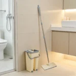 Reinigungsmop mit Eimer und 10 Wiederverwendbaren Pads, Wischmop-Set aus Edelstahl, Bodenreinigungswerkzeug, Haushaltsreinigungsbedarf
