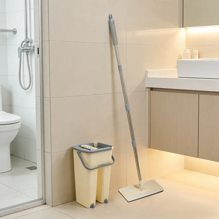 Reinigungsmop mit Eimer und 10 Wiederverwendbaren Pads, Wischmop-Set aus Edelstahl, Bodenreinigungswerkzeug, Haushaltsreinigungsbedarf