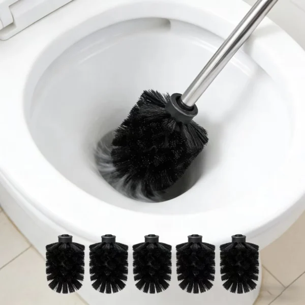 Toilettenbürsten-Ersatzköpfe mit Edelstahlgriff, Robuste WC-Reinigungsbürsten, Abnehmbare Badezimmer-Schrubbürste