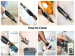 Kabelloser Handstaubsauger, 10000Pa starke Saugkraft mit 2 Leistungsmodi, Mini Akku-Staubsauger für Auto, Couch, Teppich, Tierhaare, mit 4‑stufigem HEPA Filtersystem, schwarz 6