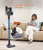 VersLife Z8 Akku Staubsauger 500W/45 Min/40kPa, Staubsauger Kabellos Selbstladender mit Smart LED-Display, Leichter Akkustaubsauger mit grünem Licht für Tierhaare/Hartböden/Teppiche/Auto 6