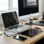 SIKEZHAN Bildschirmreinigungsset mit Poliertuch – Streifenfreies Spray für MacBook, iPad, iPhone, Laptop, Monitor und Fernseher (2oz) 4