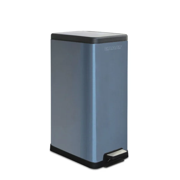 Floordirekt Tretmülleimer Zack 15L - Mit Schließdämpfer herausnehmbarer Inneneimer - Blau metallic