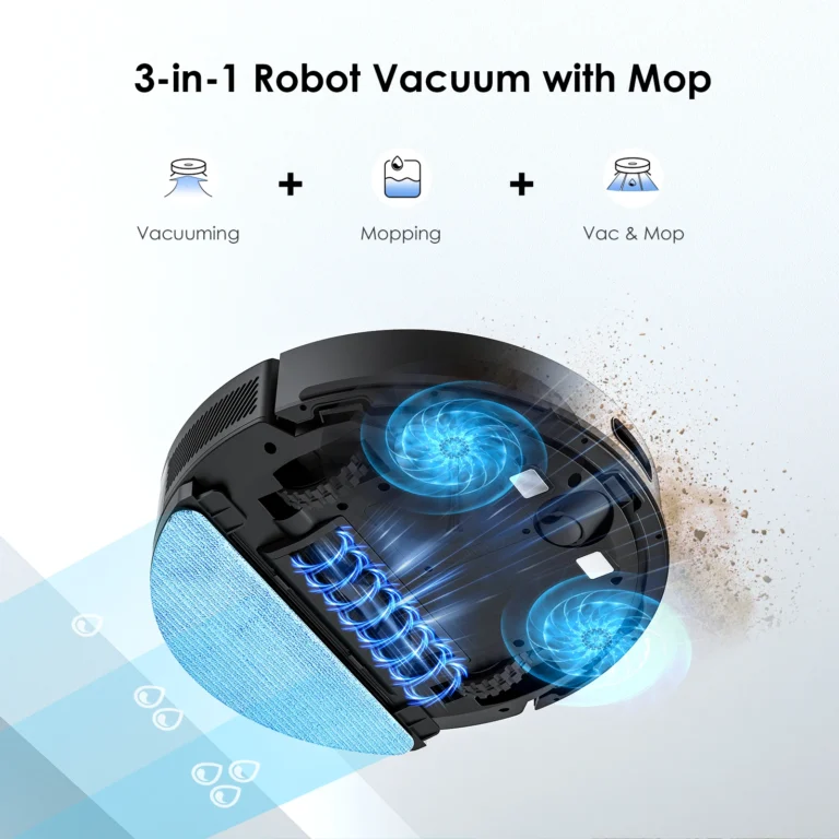 Lubluelu SL60ultra Roboter-Staubsauger, 3-in-1, 5000 Pa, starke Saugkraft, einfache Reinigung von langen Haaren, Hundehaar, 10 No-Go-Zonen 2