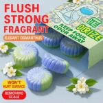 4 Stück Toilettenschüssel-Reinigungsblöcke, Gardenia-Duft, Desodorierungstabletten im Tank, langanhaltender frischer Duft, entfernt Kalk, Aut