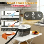2500W Handgehaltener Dampfreiniger 3 Bar Druck 100 ℃   Hochtemperatur-Sterilisation 3-Gang 1600ML Tank für Haushalt Küche Bodenreinigung 5