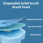 1 Set weiße Einweg-Toilettenbürste mit langem Griff und austauschbarem Bürstenkopf, Reinigungsbürste, Badezimmerzubehör 5