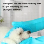 Pet Grooming Reinigungshandschuhe Hund Katze Badeshampoo Handschuh Wäscher Magic Dishwashing Cleanner Schwamm Silikon Haarentfernungshandschuh 4