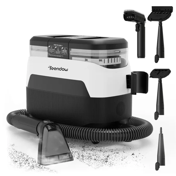 Teendow C6 MAX 3-in-1 Dampf-Teppichreiniger 1650W Hochleistungs-Dampfreiniger 12000Pa Starke Saugkraft Doppelte Wassertanks Haustierfreundlicher Polsterreiniger Tragbare Haushaltswaschmaschine für Sofa Teppich Fleckenentferner