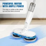 Kabelloser Elektrischer Wischmopp, Doppeldreh-Bodenreinigungsmopp mit Wassersprüher, Leichter Bodenreiniger mit 200ML Wassertank 5