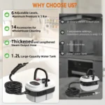 Podofo 2500 W Handdampfreiniger, tragbarer Druckdampfer, 220 V, EU-Stecker, Tiefenreinigung für Auto, Küche, Badezimmer usw. 6