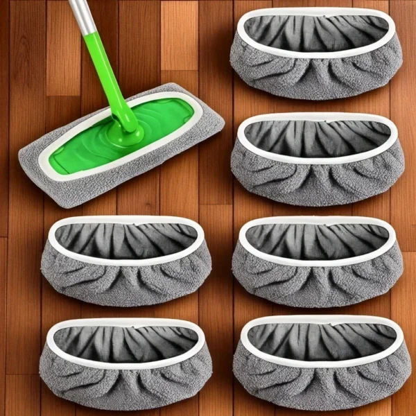 Wiederverwendbare Wischpads aus Ultrafein-Faser, hohe Wasseraufnahme, haften fest an den meisten Standard-WischmoppsWischpads Wiederverwendbar Ultrafein-Faser Hohe Wasseraufnahme Reinigungspads Fester Halt Standard-Wis
