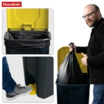 Floordirekt Mülleimer Olaf mit Pedal, Kunststoff Abfalleimer 50L/80L/100L, hygienisch, farbiger Deckel 3